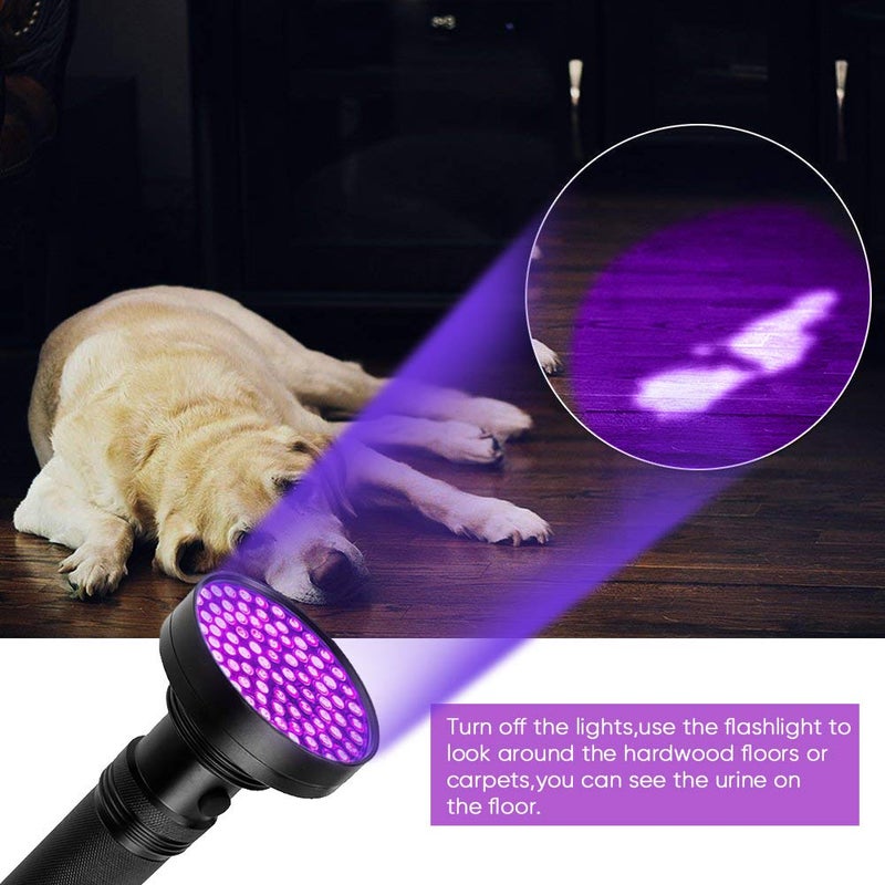 EECOO Black Light Flashlight, 100 LED 395 nM Flashlights, Super Bright Ultraviolet Flashlight Professional Black Light Pet Urine Detector for Dog/Cat,Hunting Scorpions,Search for Bed - Image 4